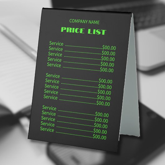 Plaque De Table Professional Simple Modern Neon Green Tarifs