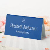Plaque De Table Professionnel Bleu Blanc Nom Titre Logo Profession (In SItu (Mariage))