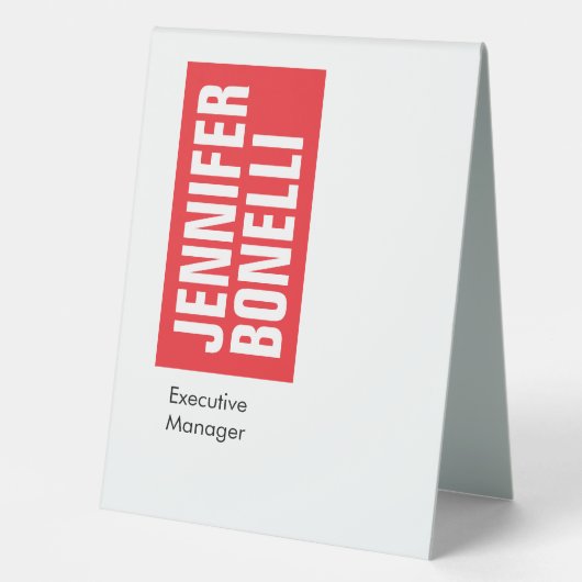 Plaque De Table Professionnel minimaliste moderne en blanc (Recto)