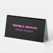 Plaque De Table Professionnel Simple Moderne Neon Rose Noir (Recto)