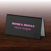 Plaque De Table Professionnel Simple Moderne Neon Rose Noir