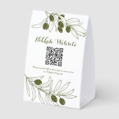 Plaque De Table Programme code QR des branches de olivier (Verso)