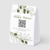 Plaque De Table Programme code QR des branches de olivier (Recto)