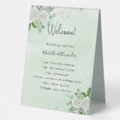 Plaque De Table Programme de chronologie mariage floral eucalyptus (Recto)