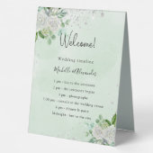 Plaque De Table Programme de chronologie mariage floral eucalyptus (Verso)