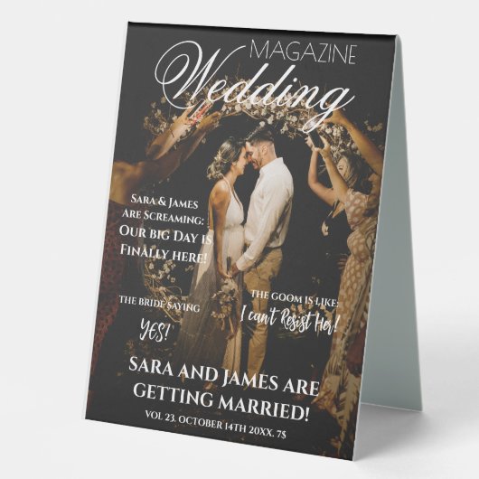 Plaque De Table Programmes uniques de mariage sur le calendrier de (Recto)