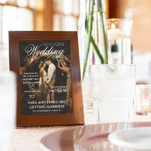 Plaque De Table Programmes uniques de mariage sur le calendrier de