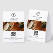 Plaque De Table Promotional Marketing Business Logo QR Code Photo (Recto/verso)
