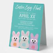 Plaque De Table Publicité de chasse aux oeufs de Pâques - lapins d (Recto)