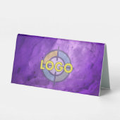 Plaque De Table Purple Amethyst Stone Nom photo professionnel Logo (Verso)