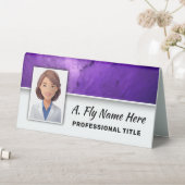 Plaque De Table Purple Amethyst Stone Nom photo professionnel Logo (En SItu (Tableau))