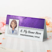 Plaque De Table Purple Amethyst Stone Nom photo professionnel Logo (In SItu (Mariage))