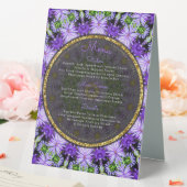 Plaque De Table Purple Daisy Floral Nature Mandala Menu Élégant (In SItu (Mariage))
