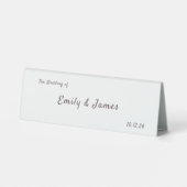 Plaque De Table Purple Floral Botanical Wedding (Verso)