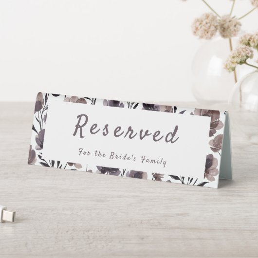 Plaque De Table Purple Floral Botanical Wedding (En SItu (Tableau))