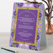 Plaque De Table Purple Flowers Nature Geometry Menu spécial de l'é (En SItu (Tableau))