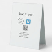 Plaque De Table Q R code venmo scanner pour payer ajouter le logo  (Verso)