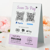 Plaque De Table QR Code de l'analyse de paiement pour payer Venmo (In SItu (Mariage))