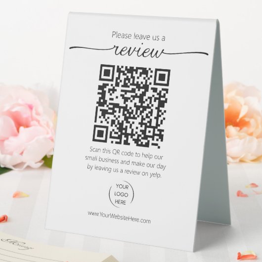 Plaque De Table QR code demande d'examen de la petite entreprise Y (In SItu (Mariage))