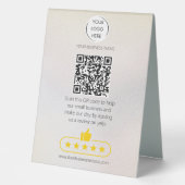 Plaque De Table QR code examen commercial YELP perle (Recto)