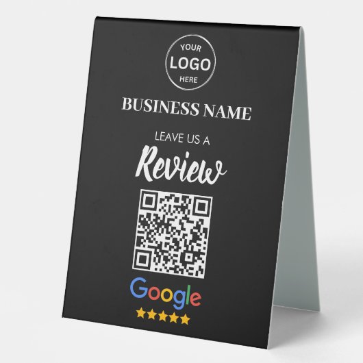 Plaque De Table Qr Code Google Avis de l'entreprise (Recto)