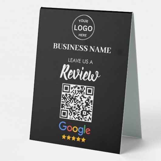 Plaque De Table Qr Code Google Avis de l'entreprise (Verso)