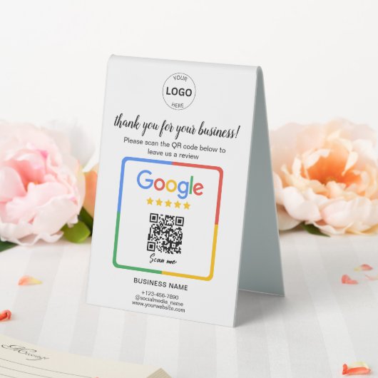 Plaque De Table Qr Code Google Commentaires des entreprises (In SItu (Mariage))