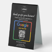 Plaque De Table Qr Code Google Commentaires Logo d'entreprise (Recto)