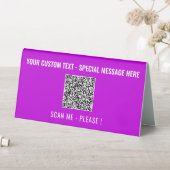 Plaque De Table QR Code Info - Tente de tableau Texte et Couleurs (En SItu (Tableau))