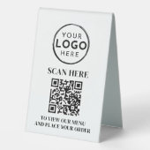 Plaque De Table QR Code Menu Logo moderne sans contact (Verso)