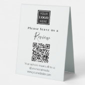 Plaque De Table QR code Modern S'il vous plaît laissez-nous un com (Verso)