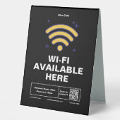 Plaque De Table Qr Code Nom commercial Minimal wifi Détails (Recto)