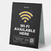 Plaque De Table Qr Code Nom commercial Minimal wifi Détails (Verso)