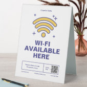 Plaque De Table Qr Code Nom commercial Minimal wifi Détails (En SItu (Tableau))