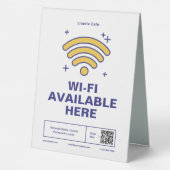 Plaque De Table Qr Code Nom commercial Minimal wifi Détails (Verso)