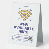 Plaque De Table Qr Code Nom commercial Minimal wifi Détails (Recto)