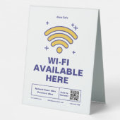 Plaque De Table Qr Code Nom commercial Minimal wifi Détails (Verso)