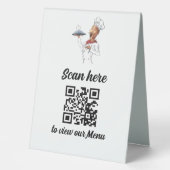 Plaque De Table QR Code pour le menu restaurant (Recto)