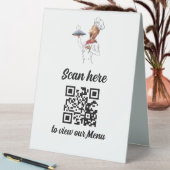 Plaque De Table QR Code pour le menu restaurant (En SItu (Tableau))