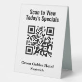 Plaque De Table QR Code pour le menu Spécial du restaurant (Recto)