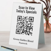 Plaque De Table QR Code pour le menu Spécial du restaurant (En SItu (Tableau))