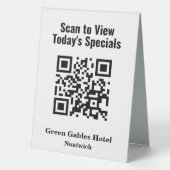 Plaque De Table QR Code pour le menu Spécial du restaurant (Verso)