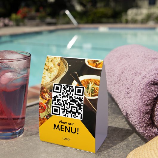 Plaque De Table qr code restaurant bar menu photo (InVersositu (sur table))
