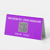 Plaque De Table QR Code Scan Info Texte Table Tente Signer vos cou (Recto)