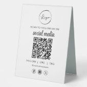 Plaque De Table QR Code Scan To Follow Us on Social Network (Recto)
