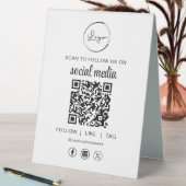 Plaque De Table QR Code Scan To Follow Us on Social Network (En SItu (Tableau))