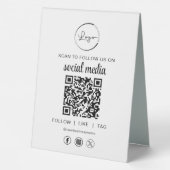 Plaque De Table QR Code Scan To Follow Us on Social Network (Verso)