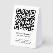 Plaque De Table QR Code Table Tent | Business Tabletop Paper Sign (Verso)