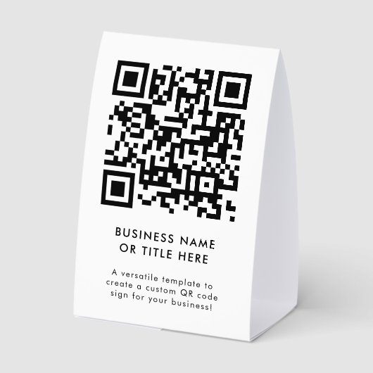 Plaque De Table QR Code Table Tent | Business Tabletop Paper Sign (Verso)