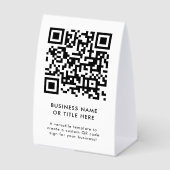 Plaque De Table QR Code Table Tent | Business Tabletop Paper Sign (Recto)